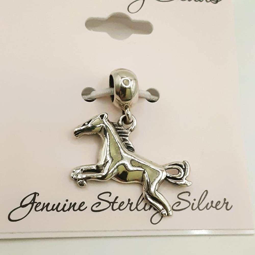 925 Horse Pendant Charm Sterling Silver for Bracelet Necklace Equestrian Jewelry